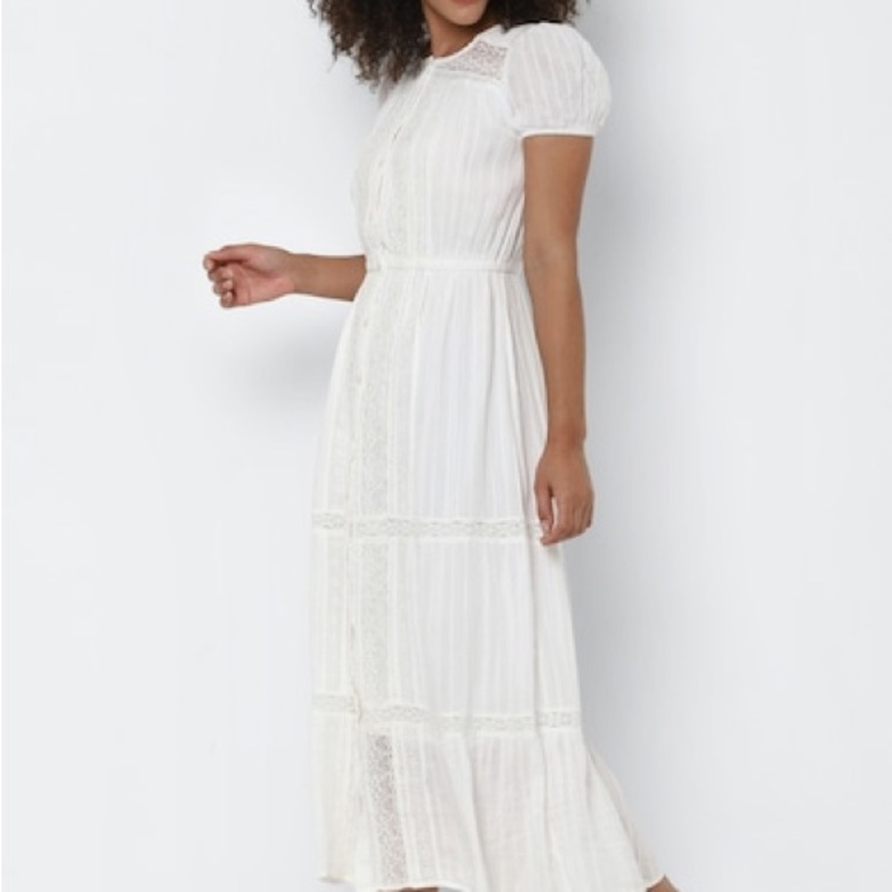American Eagle White Maxi Dress Lace